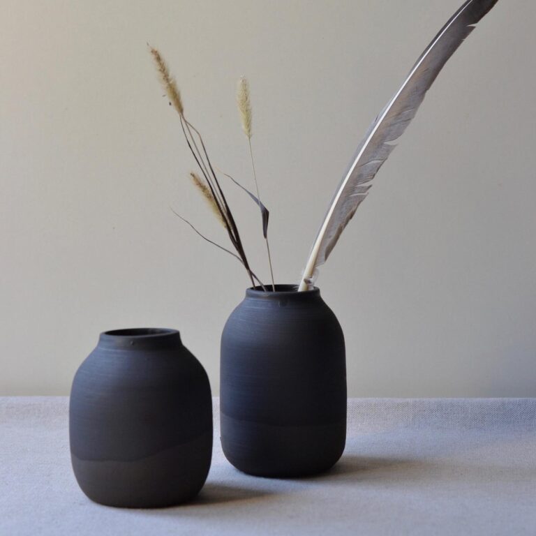 black vase home decor