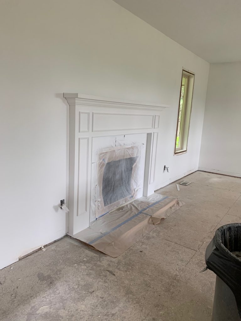 living room during home remodel
